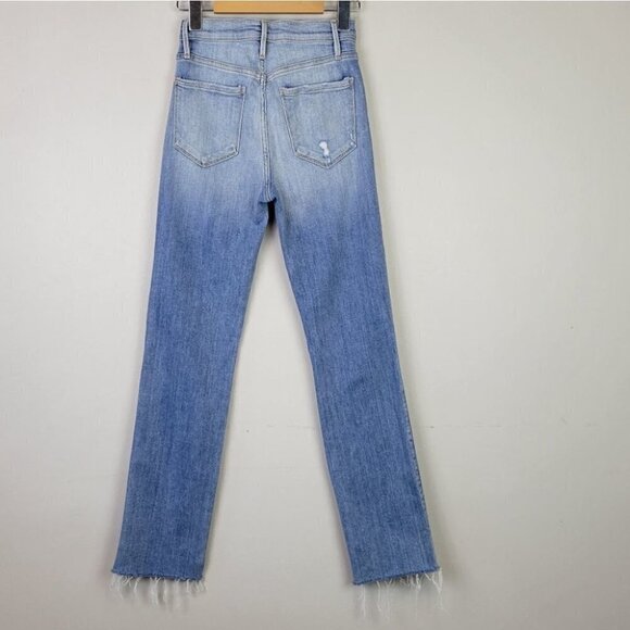 FRAME le sylvie slender straight jeans high rise overdrive distressed 24 - Picture 5 of 12